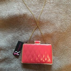 NWT Coral quilted clutch and crossbody